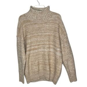 Sage The Label Cozy Tan Turtleneck Sweater. Size Large.